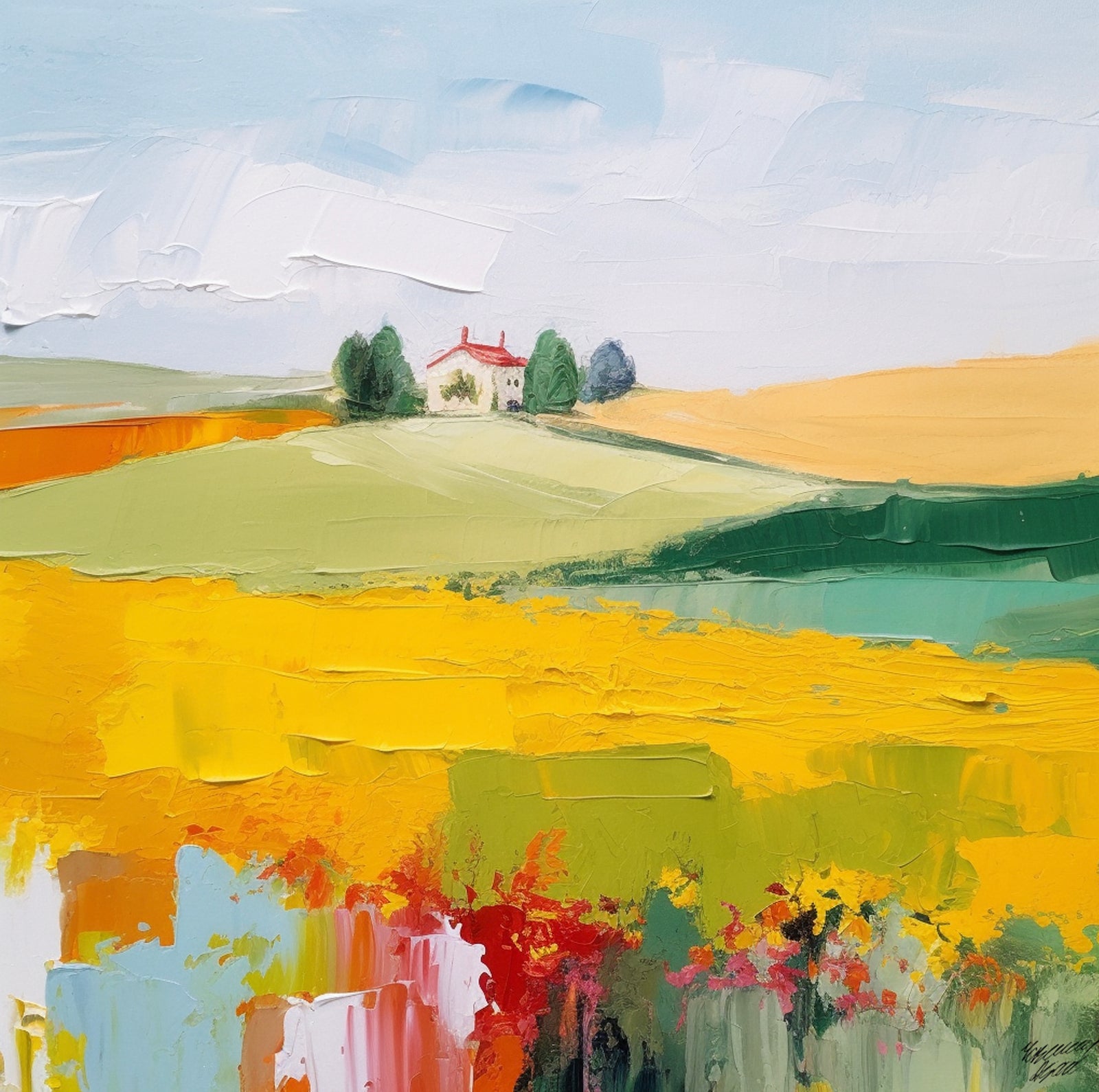 Abstract landscape painting