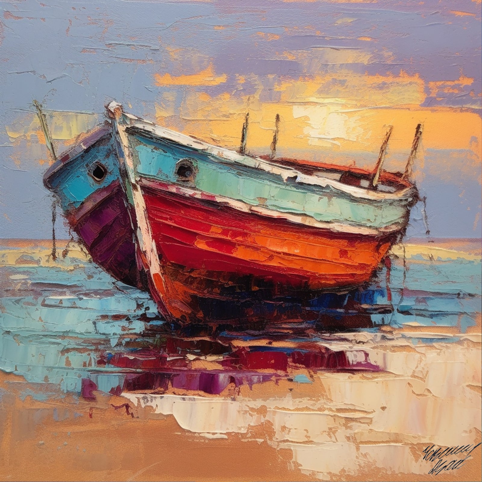 FISHING BOAT AT THE BEACH